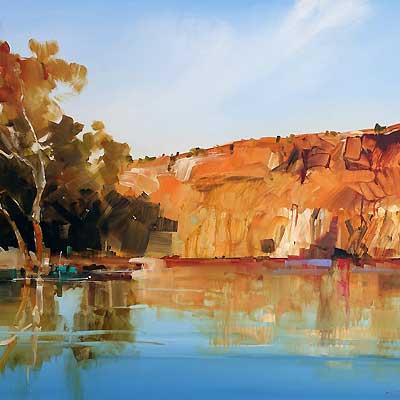 red cliffs, landscape painting, contemporary acrylic, craig penny, 