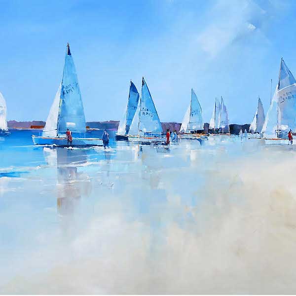 sailing regatta, peninsular, bay area, painting acrylic contemporary, 