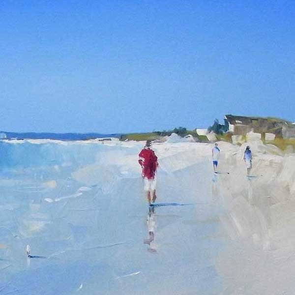 bayside commission painting, craig penny, family beach, 