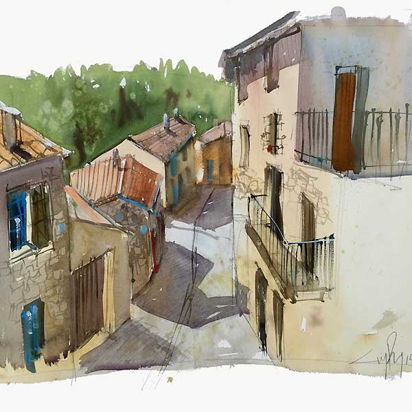 roadway village area, provence france, painting holiday tour, 