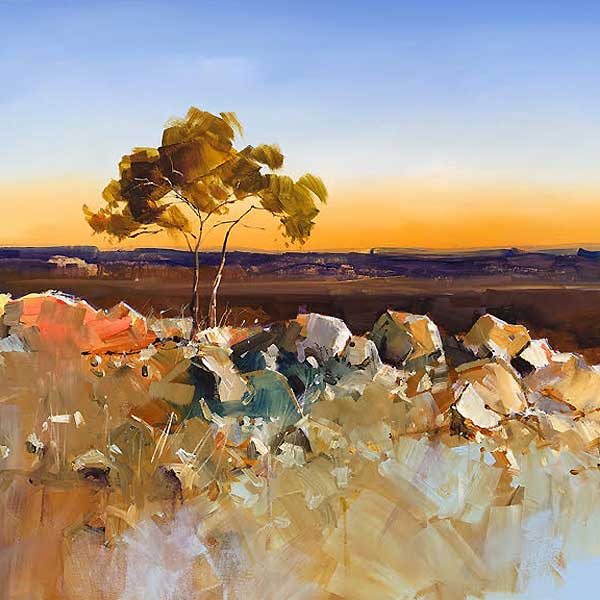 rock ridge, broken hill nsw, landscape painting, 