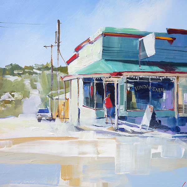 country store painting, laneway, streetscape, painting contemporary, 
