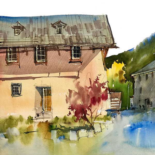 old village house, provence, france tour painting group, sketching,